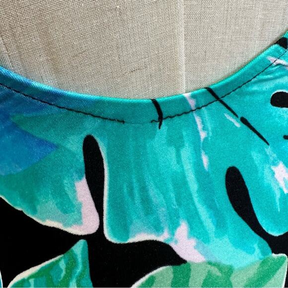 Maxine of Hollywood vintage 60s tropical flora one piece pin-up swimsuit size 12 - Picture 10 of 16